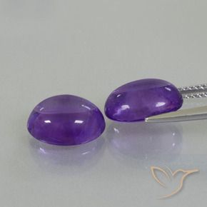 Gemme di Ametista Viola medio naturale da 7.12 ct, Ovale, Trasparente