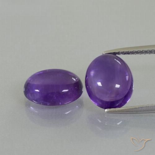 Gemme di Ametista Viola medio naturale da 6.45 ct, Ovale, Trasparente