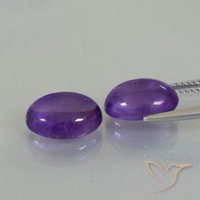Gemme di Ametista Viola medio naturale da 6.45 ct, Ovale, Trasparente