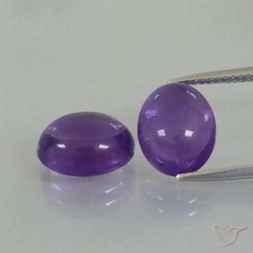 Gemme di Ametista Viola medio naturale da 7.76 ct, Ovale, Trasparente