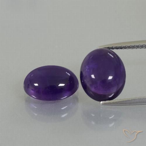 Gemme di Ametista Viola scuro naturale da 7.22 ct, Ovale, Trasparente