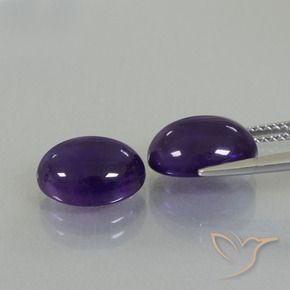 Gemme di Ametista Viola scuro naturale da 7.22 ct, Ovale, Trasparente