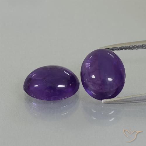 6.87ctw Naturale Viola medio Ametista, Ovale, Trasparente