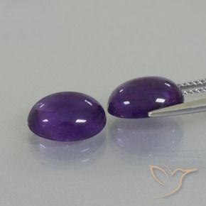 Gemme di Ametista Viola medio naturale da 6.87 ct, Ovale, Trasparente