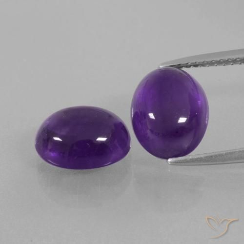 5.56ctw Naturale Viola medio Ametista, Ovale, Trasparente