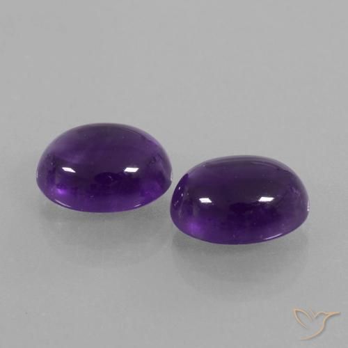 Gemme di Ametista Viola medio naturale da 5.56 ct, Ovale, Trasparente