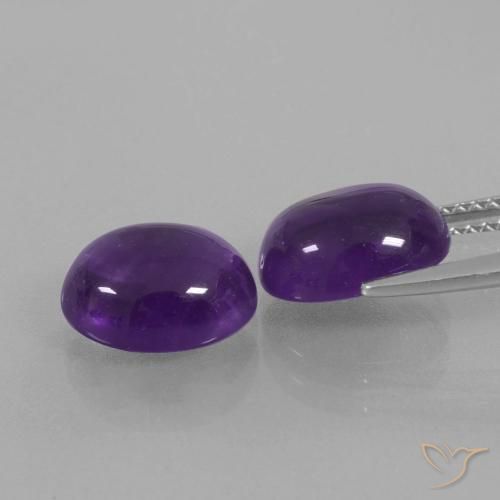 Gemme di Ametista Viola medio naturale da 5.56 ct, Ovale, Trasparente