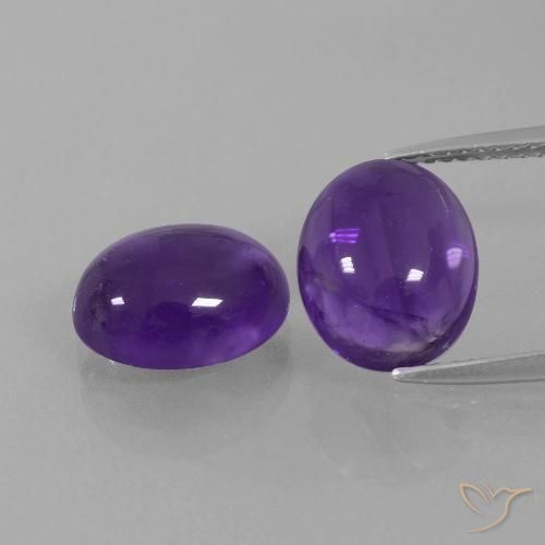 7.04ctw Naturale Viola medio Ametista, Ovale, Trasparente
