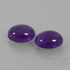 Gemme di Ametista Viola medio naturale da 7.04 ct, Ovale, Trasparente