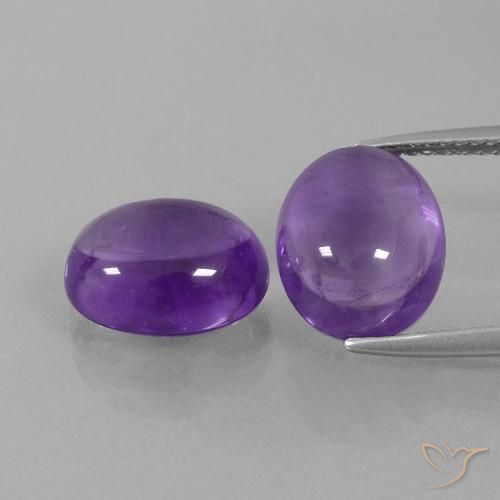 7.89ctw Naturale Viola medio Ametista, Ovale, Trasparente