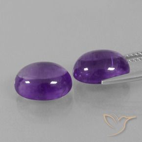 Gemme di Ametista Viola medio naturale da 7.89 ct, Ovale, Trasparente