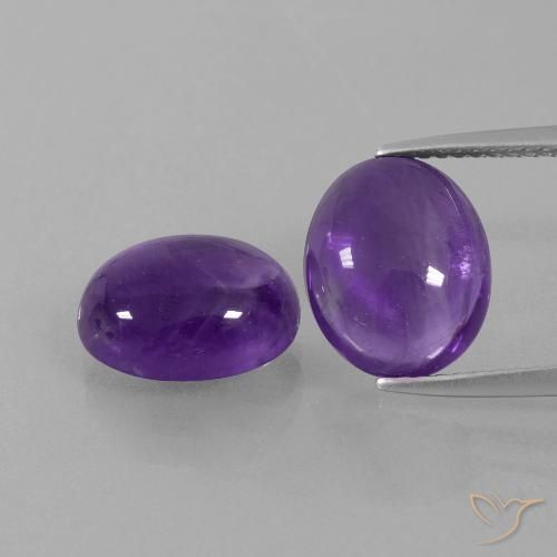 7.15ctw Naturale Viola medio Ametista, Ovale, Trasparente