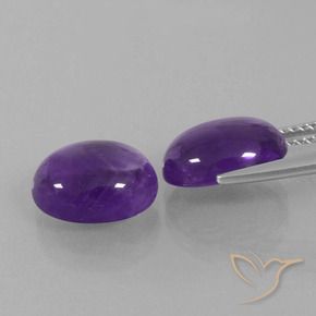 Gemme di Ametista Viola medio naturale da 7.15 ct, Ovale, Trasparente