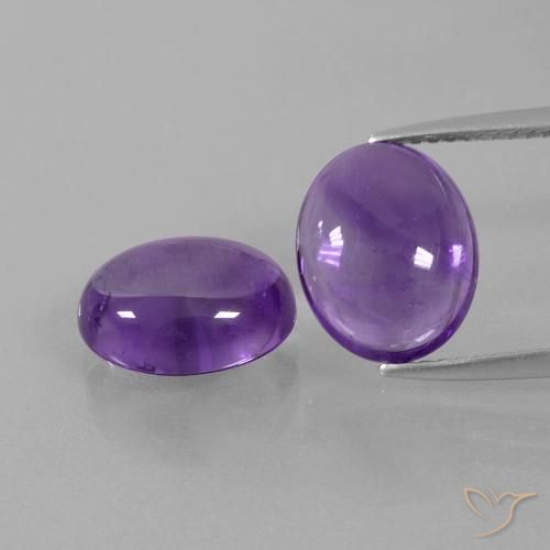 Gemme di Ametista Viola medio naturale da 6.87 ct, Ovale, Trasparente