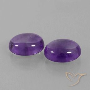 Gemme di Ametista Viola medio naturale da 6.87 ct, Ovale, Trasparente