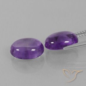 Gemme di Ametista Viola medio naturale da 6.87 ct, Ovale, Trasparente