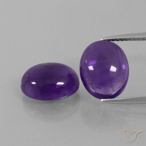 7.39ctw Naturale Viola medio Ametista, Ovale, Trasparente