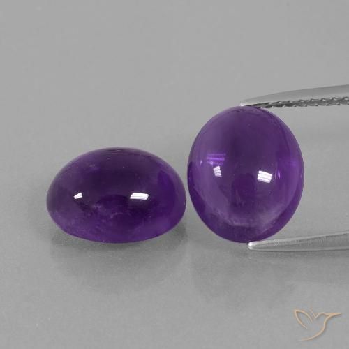 7.12ctw Naturale Viola medio Ametista, Ovale, Trasparente