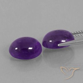Gemme di Ametista Viola medio naturale da 7.12 ct, Ovale, Trasparente