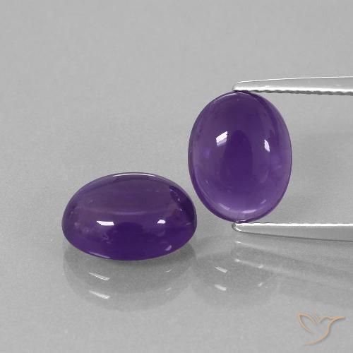 5.40ctw Naturale Viola medio Ametista, Ovale, Trasparente