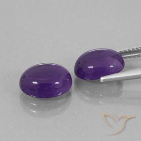 Gemme di Ametista Viola medio naturale da 5.40 ct, Ovale, Trasparente