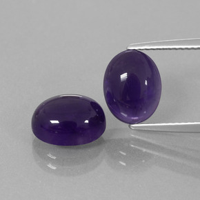 Gemme di Ametista Viola scuro naturale da 5.73 ct, Taglio ovale, Trasparente