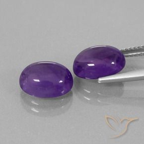 Gemme di Ametista Viola medio naturale da 5.72 ct, Ovale, Trasparente