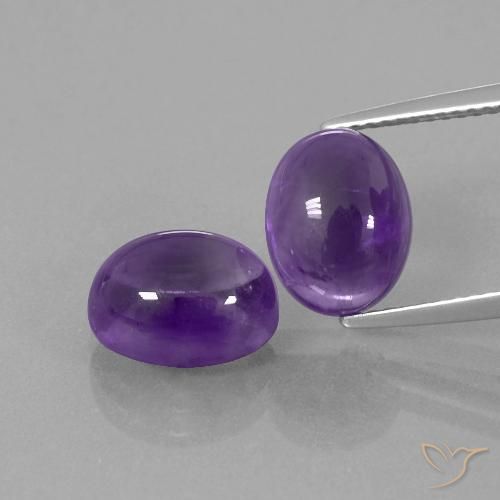 6.68ctw Naturale Viola medio Ametista, Ovale, Trasparente