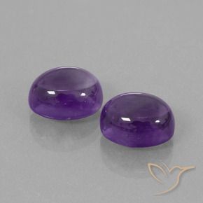 Gemme di Ametista Viola medio naturale da 6.68 ct, Ovale, Trasparente