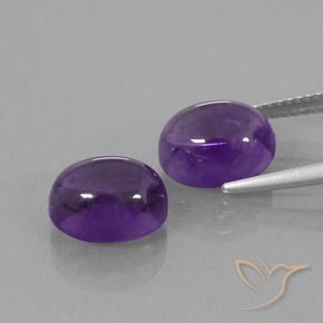 Gemme di Ametista Viola medio naturale da 6.68 ct, Ovale, Trasparente