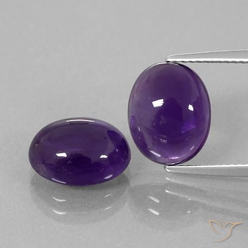 7.30ctw Naturale Viola medio Ametista, Ovale, Trasparente