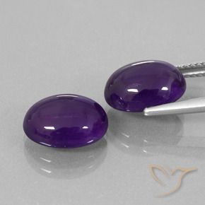 Gemme di Ametista Viola medio naturale da 7.30 ct, Ovale, Trasparente