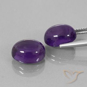 Gemme di Ametista Viola medio naturale da 9.22 ct, Ovale, Trasparente