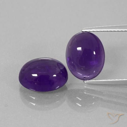 7.45ctw Naturale Viola medio Ametista, Ovale, Trasparente
