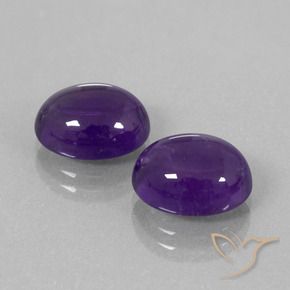 Gemme di Ametista Viola medio naturale da 7.45 ct, Ovale, Trasparente