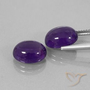 Gemme di Ametista Viola medio naturale da 7.45 ct, Ovale, Trasparente