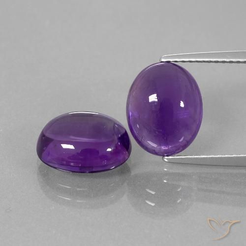 7.64ctw Naturale Viola medio Ametista, Ovale, Trasparente