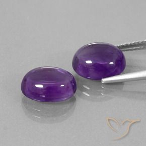 Gemme di Ametista Viola medio naturale da 7.64 ct, Ovale, Trasparente