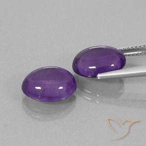 Gemme di Ametista Viola medio-chiaro naturale da 6.69 ct, Ovale, Trasparente