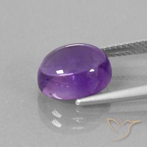 Ametista Viola medio-chiaro naturale da 4.47 ct, Ovale, Trasparente