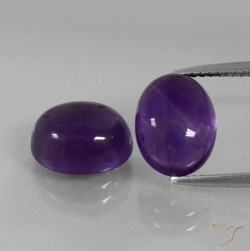 6.59ctw Naturale Viola medio Ametista, Ovale, Trasparente
