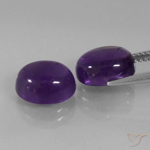 Gemme di Ametista Viola medio naturale da 6.59 ct, Ovale, Trasparente