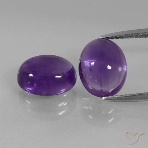 5.74ctw Naturale Viola medio Ametista, Ovale, Trasparente