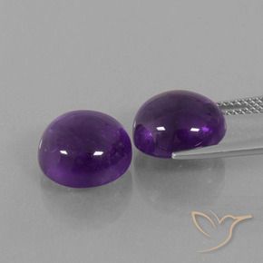 Gemme di Ametista Viola medio naturale da 11.04 ct, Rotondo, Trasparente