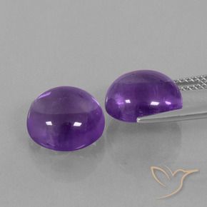 Gemme di Ametista Viola medio naturale da 10.21 ct, Rotondo, Trasparente