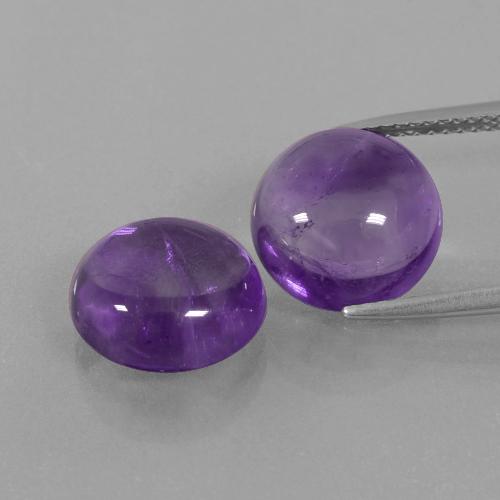 Gemme di ametista viola medio naturale da 9,66 ct, taglio rotondo, trasparente
