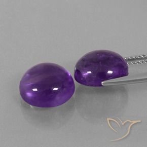 Gemme di Ametista Viola medio naturale da 10.07 ct, Rotondo, Trasparente