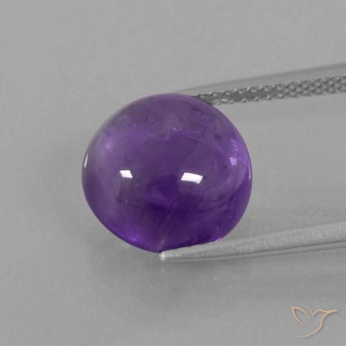 5.61ct Naturale Viola medio-chiaro Ametista, Rotondo, Trasparente