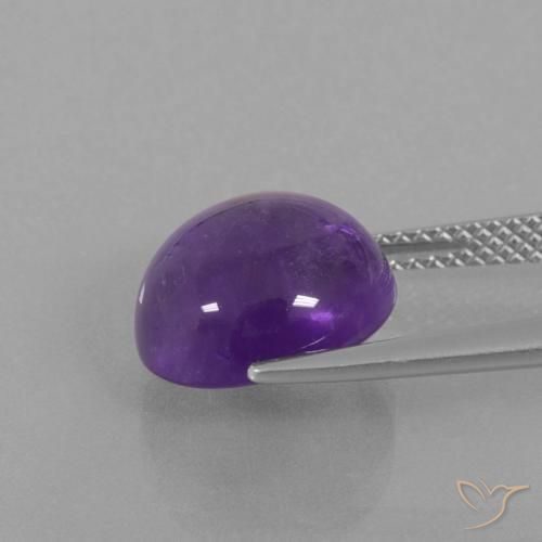 Ametista Viola medio-chiaro naturale da 5.61 ct, Rotondo, Trasparente