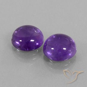 Gemme di Ametista Viola medio naturale da 9.45 ct, Rotondo, Trasparente